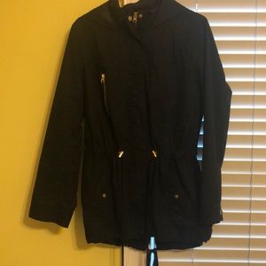 Black hooded jacket